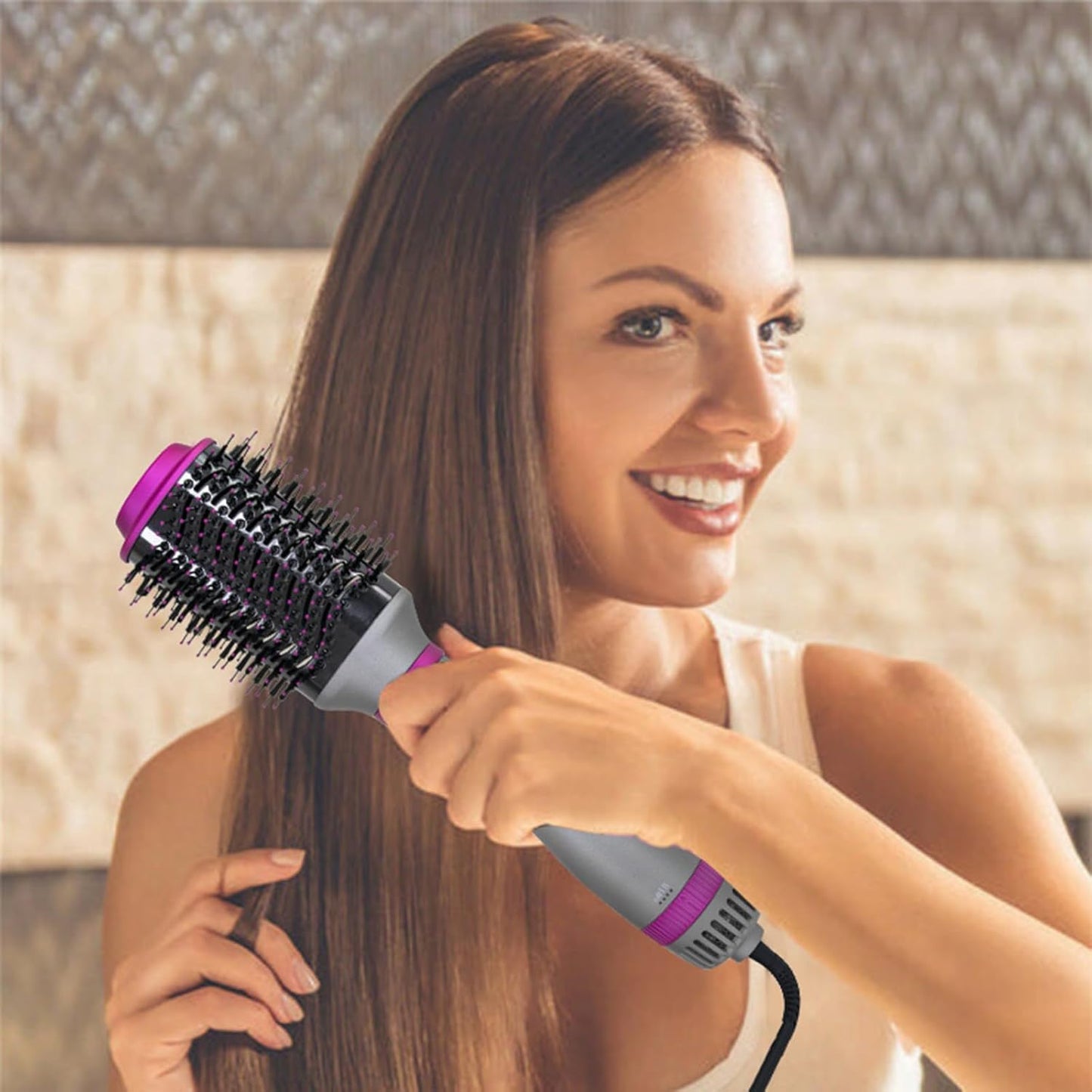 Hot Brush for Hair Styling and Frizz Control, 4-in-1 Hair Dryer Brush, Hair Stylers, 1200W One Step Hair Blow Dryer Brush