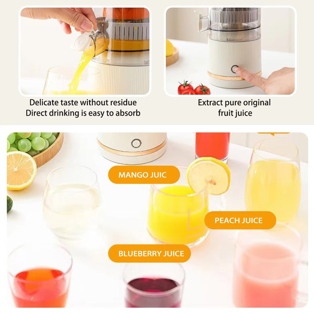 Exprimidor Extracteur De Jus De Mini Fruit Orange Slow Juicer Portable Electric Fresh Juice Citrus Juicer Extractor Machine