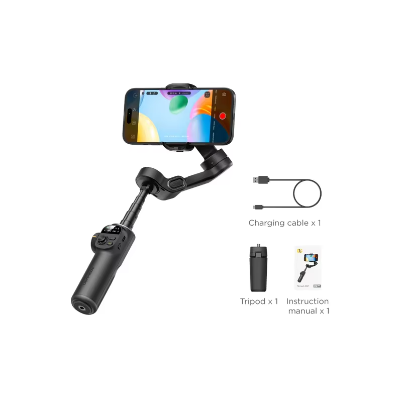 Aochuan Smart X2 3-axis Gimbal Stabilizer 360°Rotation Tracking Shooting Video Recording Gimbal Stabilizer for Smartphone