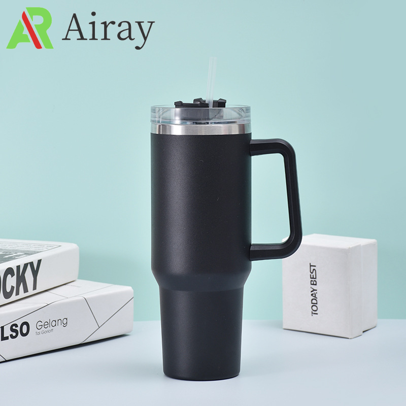 Tumbler Vacuum Insulated Thermos Custom Travel Cup Stainless Steel Water Bottle Coffee Mugs With Handle Outdoor Drinkware