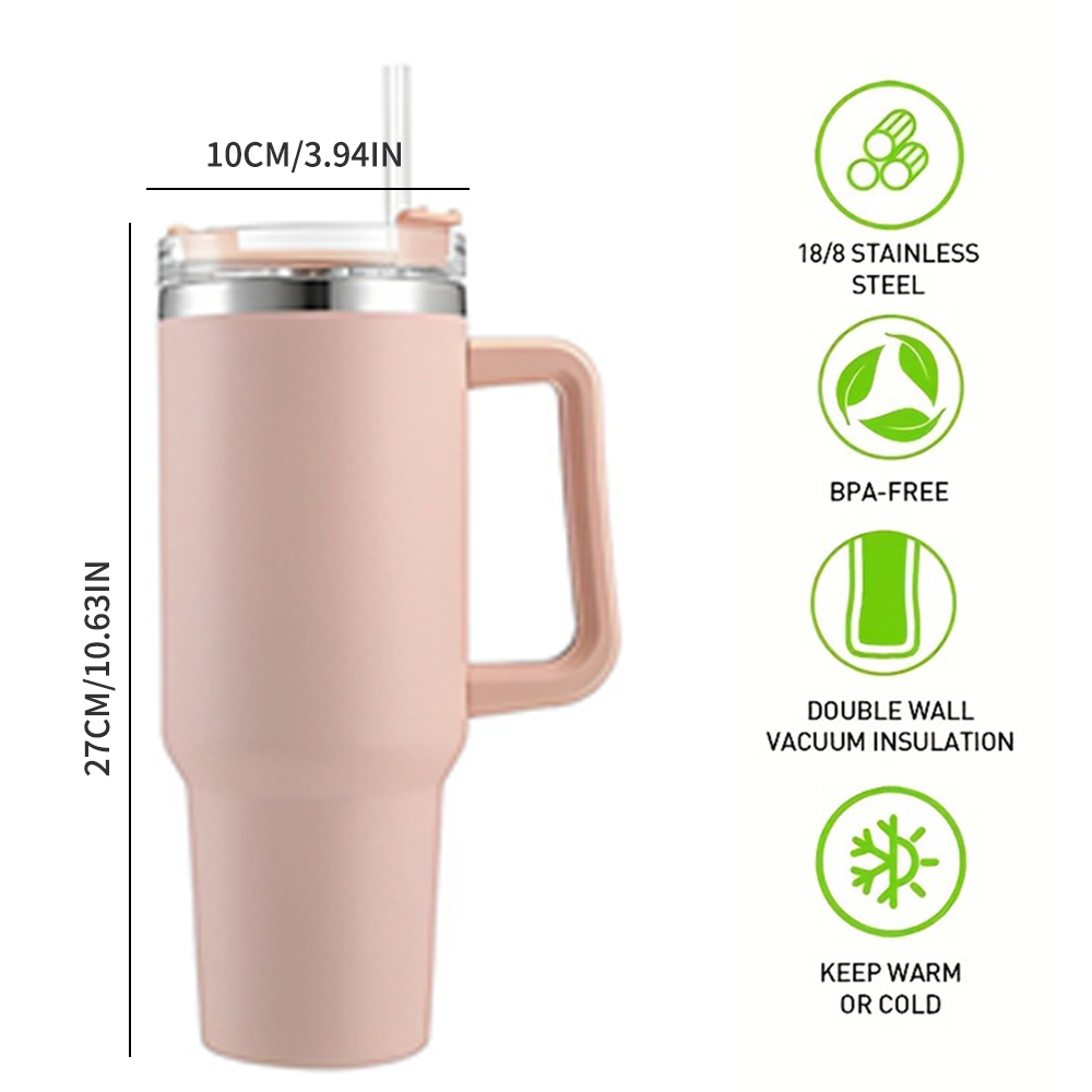 Tumbler Vacuum Insulated Thermos Custom Travel Cup Stainless Steel Water Bottle Coffee Mugs With Handle Outdoor Drinkware