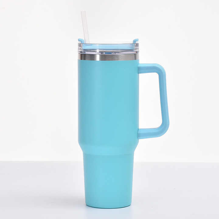 Tumbler Vacuum Insulated Thermos Custom Travel Cup Stainless Steel Water Bottle Coffee Mugs With Handle Outdoor Drinkware