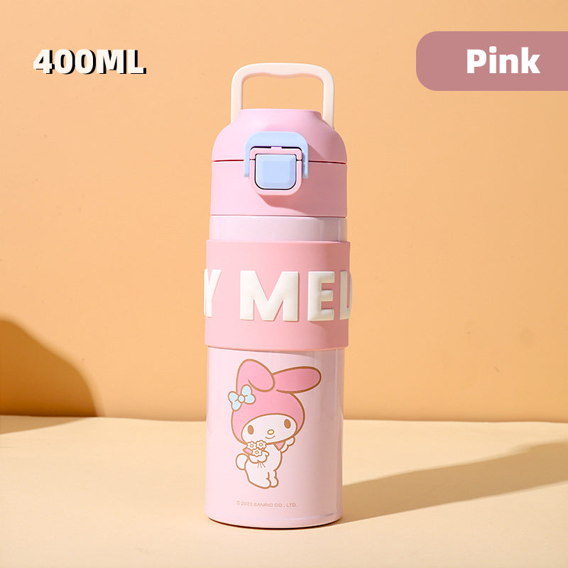 Sanrio Cinnamoroll Kuromi Water Bottle My Melody Student Kid Portable Vacuum Water Bottle Kawaii Children's Insulated Water Cup