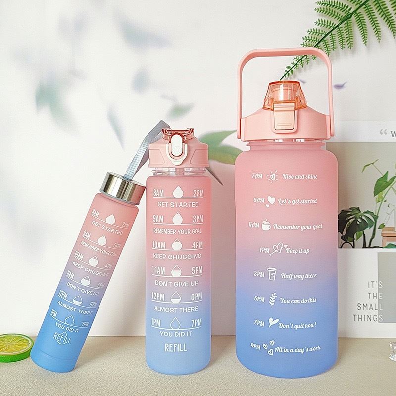 Facotry Wholesale 2pc 3 in 1 4 in 1 Botella Agua Alone 800ml 2L 300ML Termos Gym Set With Straw