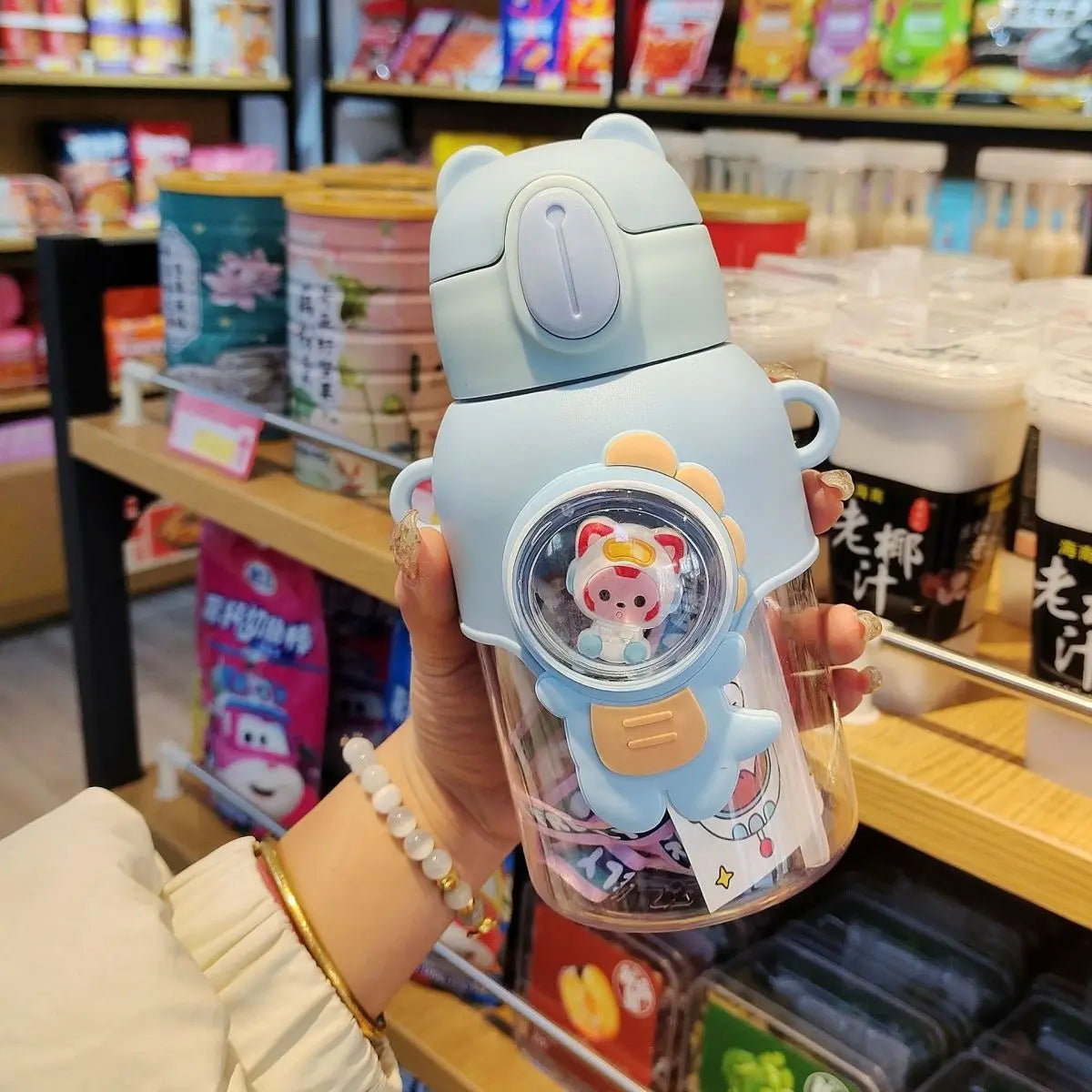 600ML Cartoon Kids Water Bottle Plastic Water Cup With Straw For Children School Leak Proof Outdoor Drinking Bottle Tumbler small description