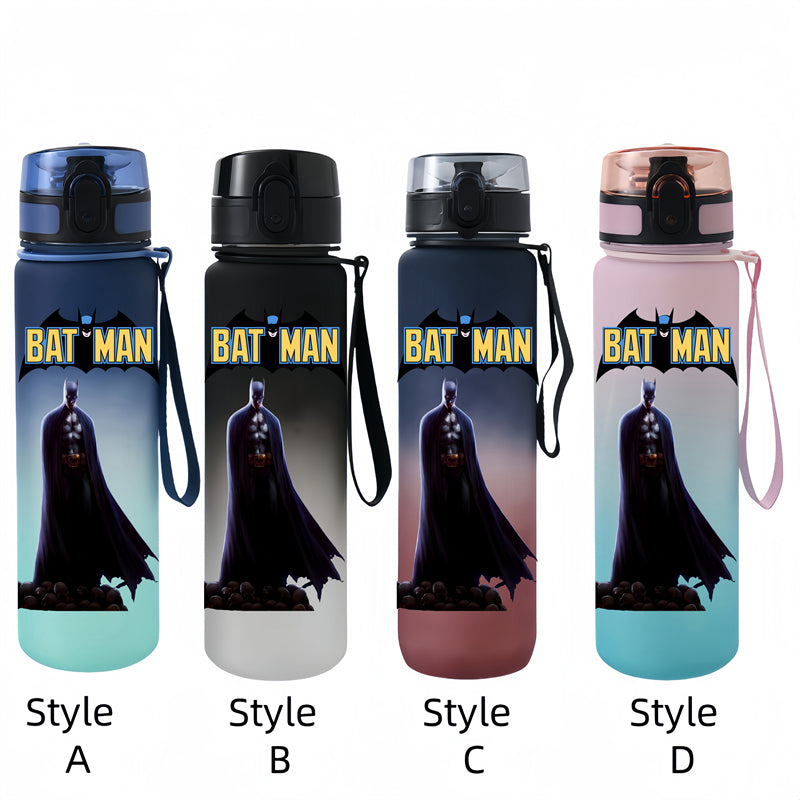650ML Batman Anime Characters Water Cup Portable Children's Outdoor Sports Large Capacity Plastic Antidrip Water Bottle