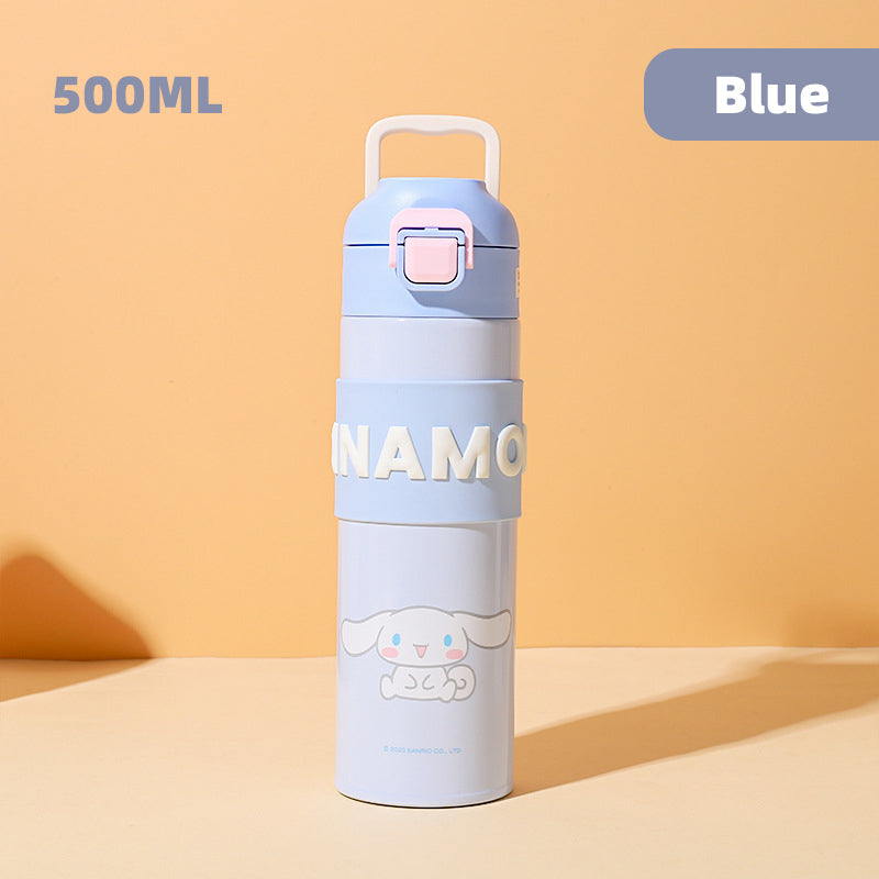 Sanrio Cinnamoroll Kuromi Water Bottle My Melody Student Kid Portable Vacuum Water Bottle Kawaii Children's Insulated Water Cup