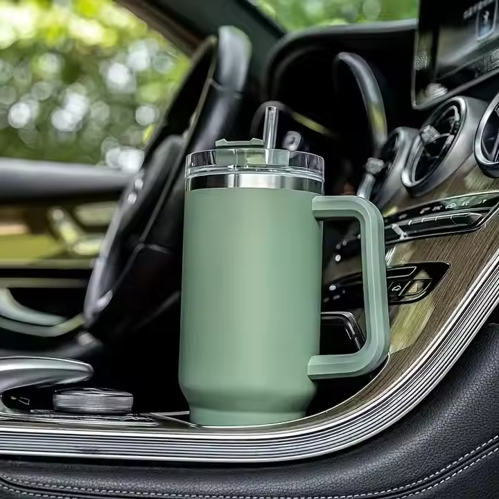 Tumbler Vacuum Insulated Thermos Custom Travel Cup Stainless Steel Water Bottle Coffee Mugs With Handle Outdoor Drinkware