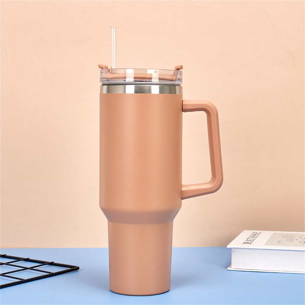 Tumbler Vacuum Insulated Thermos Custom Travel Cup Stainless Steel Water Bottle Coffee Mugs With Handle Outdoor Drinkware