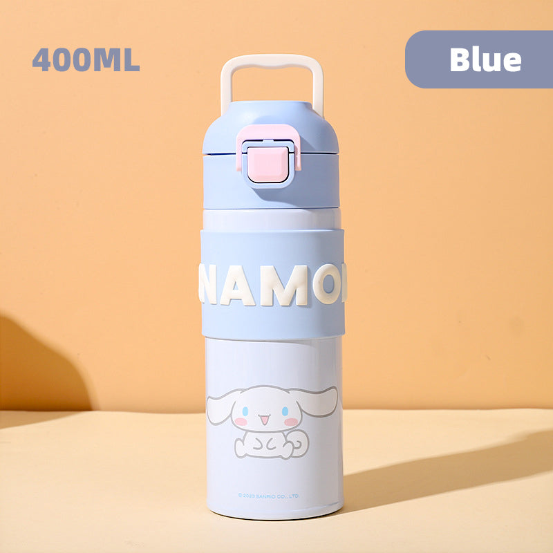 Sanrio Cinnamoroll Kuromi Water Bottle My Melody Student Kid Portable Vacuum Water Bottle Kawaii Children's Insulated Water Cup