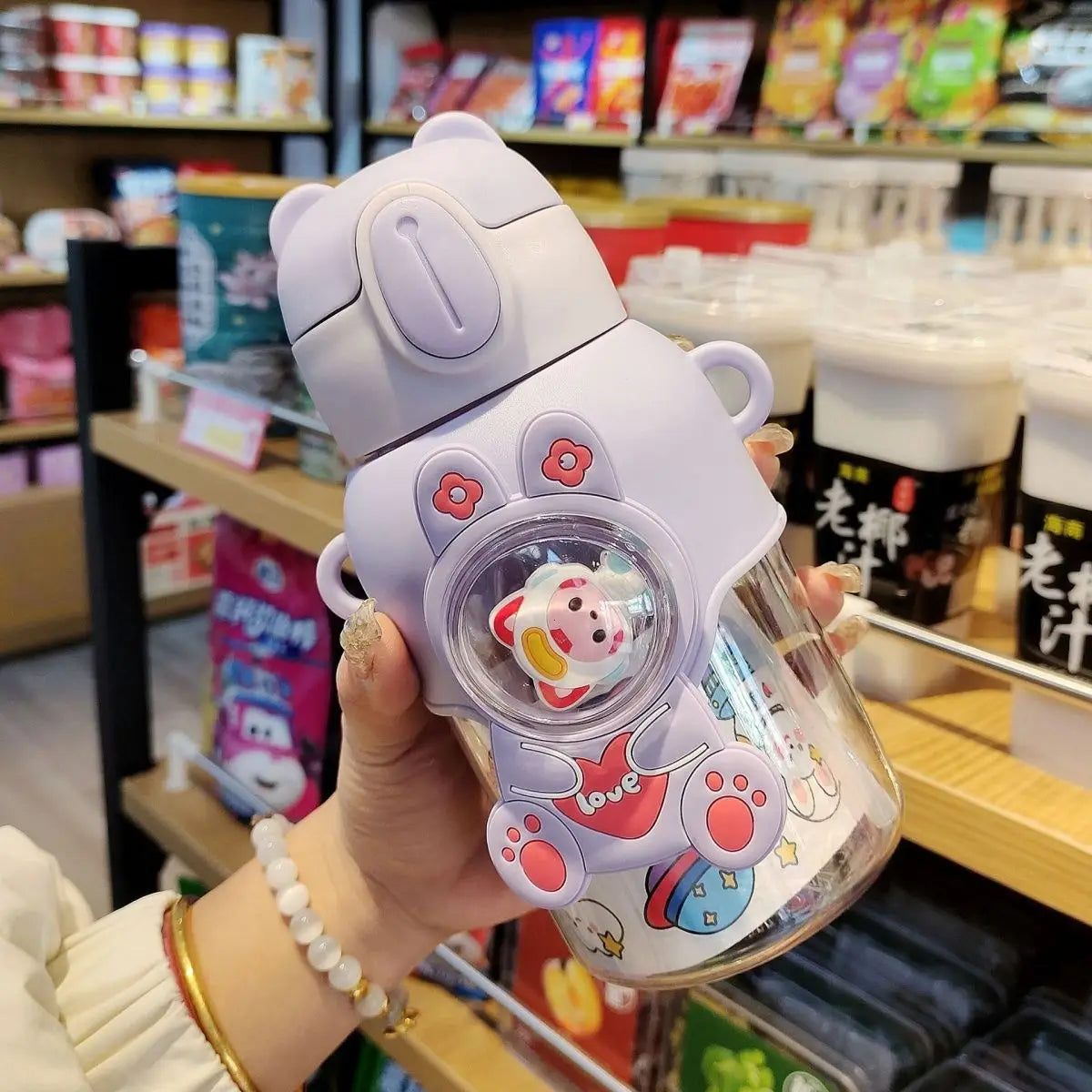 600ML Cartoon Kids Water Bottle Plastic Water Cup With Straw For Children School Leak Proof Outdoor Drinking Bottle Tumbler small description