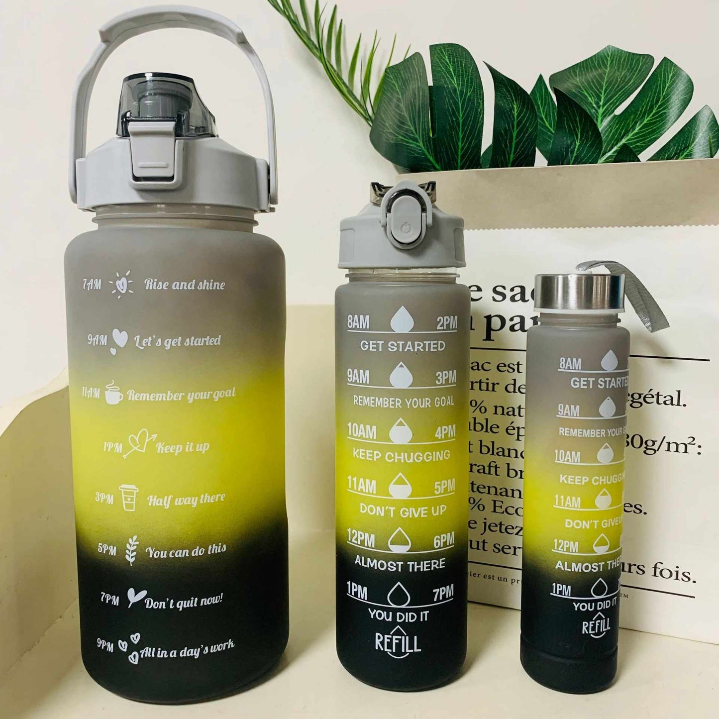 Facotry Wholesale 2pc 3 in 1 4 in 1 Botella Agua Alone 800ml 2L 300ML Termos Gym Set With Straw
