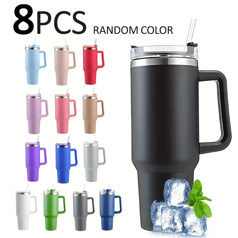 Tumbler Vacuum Insulated Thermos Custom Travel Cup Stainless Steel Water Bottle Coffee Mugs With Handle Outdoor Drinkware