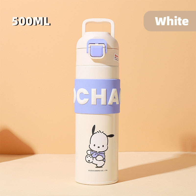 Sanrio Cinnamoroll Kuromi Water Bottle My Melody Student Kid Portable Vacuum Water Bottle Kawaii Children's Insulated Water Cup