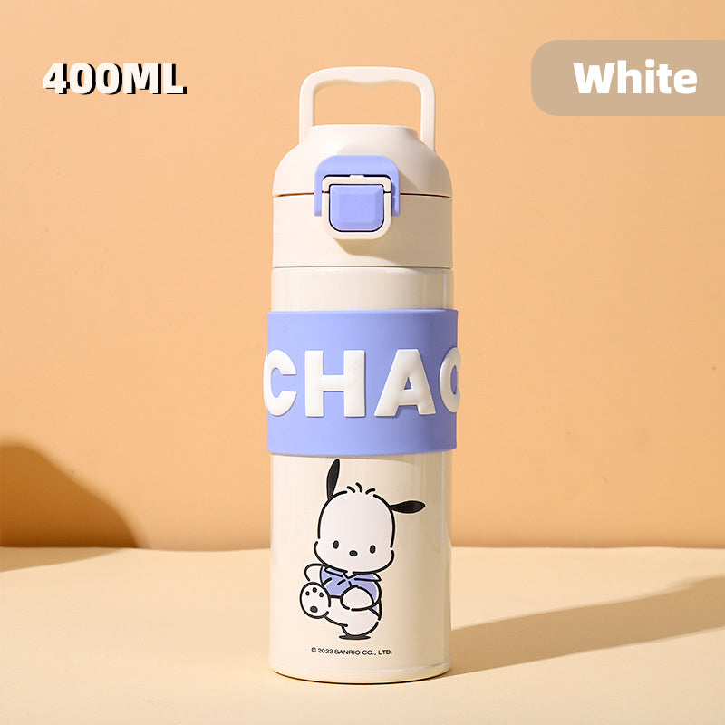 Sanrio Cinnamoroll Kuromi Water Bottle My Melody Student Kid Portable Vacuum Water Bottle Kawaii Children's Insulated Water Cup