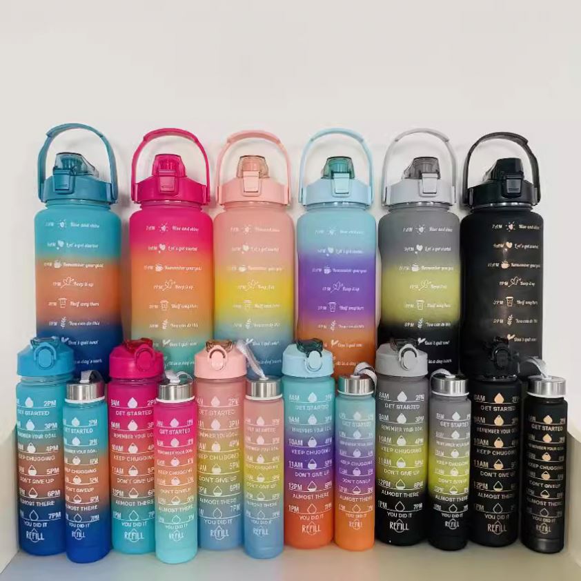 Facotry Wholesale 2pc 3 in 1 4 in 1 Botella Agua Alone 800ml 2L 300ML Termos Gym Set With Straw