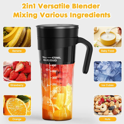Ligkevan Type-C USB Rechargeable 150W Power Fresh Juice Ice Mini Bottle Cup Personal Blenders Juicers Portable Blender Juicer