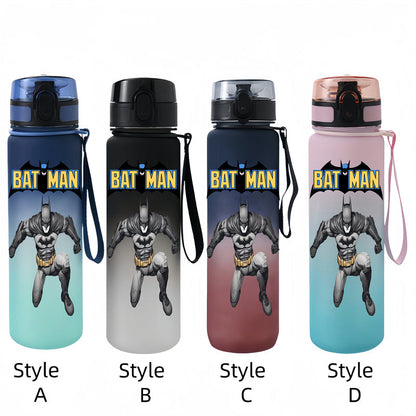 650ML Batman Anime Characters Water Cup Portable Children's Outdoor Sports Large Capacity Plastic Antidrip Water Bottle