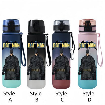 650ML Batman Anime Characters Water Cup Portable Children's Outdoor Sports Large Capacity Plastic Antidrip Water Bottle