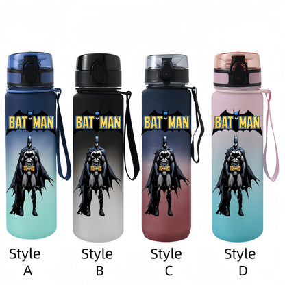650ML Batman Anime Characters Water Cup Portable Children's Outdoor Sports Large Capacity Plastic Antidrip Water Bottle
