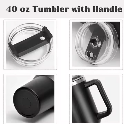 Tumbler Vacuum Insulated Thermos Custom Travel Cup Stainless Steel Water Bottle Coffee Mugs With Handle Outdoor Drinkware