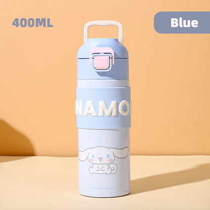 Sanrio Cinnamoroll Kuromi Water Bottle My Melody Student Kid Portable Vacuum Water Bottle Kawaii Children's Insulated Water Cup