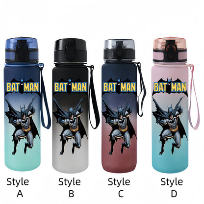 650ML Batman Anime Characters Water Cup Portable Children's Outdoor Sports Large Capacity Plastic Antidrip Water Bottle